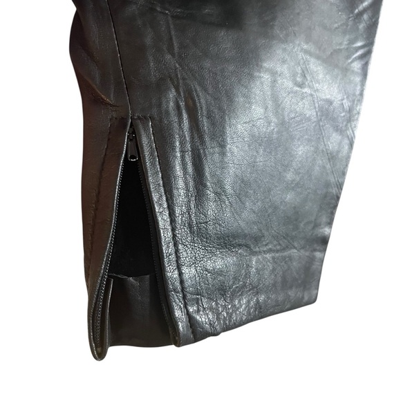 Cedars Vintage Y2K Black 100% Leather Tapered Leg High Waist Pants Sz 14 - Picture 8 of 10